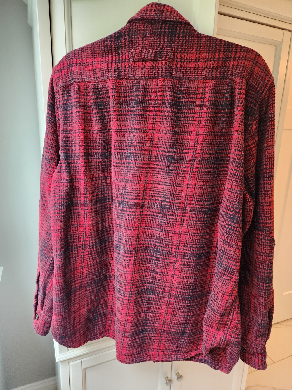 Orton Brothers Red Black Buffalo Plaid Flannel Shirt Men’s Large Heavyweight - Picture 5 of 5